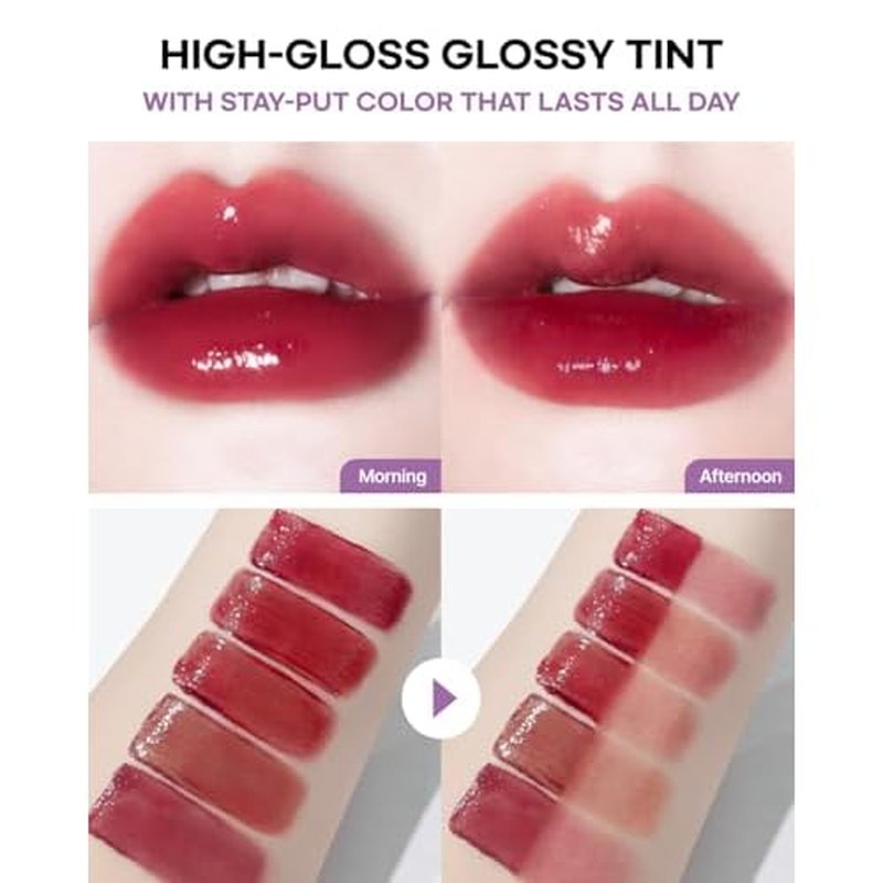 DEARMAY LA PISTE LIP TINT LP05 Starry 0.14 oz. long lasting lip stain with glossy finish and lightweight texture, non sticky, hydrating formula with no flaking and glassy vivid tint, korean makeup