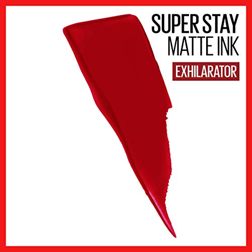 MAYBELLINE Super Stay Matte Ink Liquid Lipstick Makeup Long Lasting High Impact Color Up to 16H Wear Exhilarator Ruby Red and Innovator Cardinal Red 1 Count Each