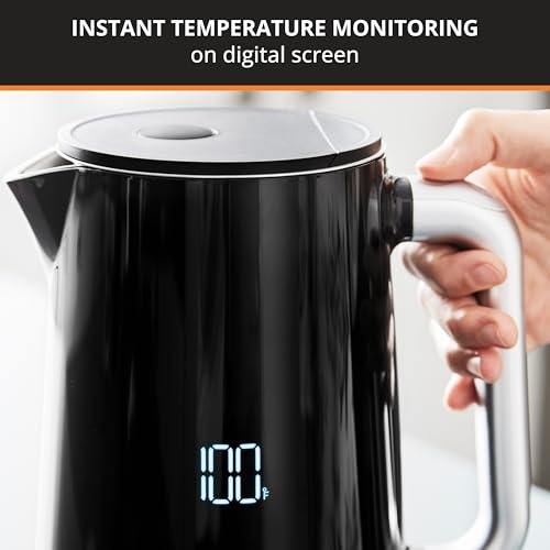 KRUPS Smart Temp Digital Electric Kettle 1.7L - Precise Temperature Control & Cool-Touch Exterior