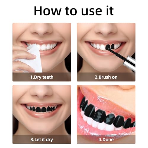 Black Tooth Paint,Professional Black Out Teeth Makeup,Quick Dry & Realistic, for Cosplay,Rotten Teeth Makeup and Missing Teeth SFX for Halloween Art Theater