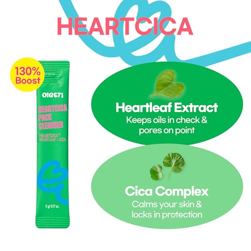 HeartCica Pack Cleanser, Bubble Foaming Facial Cleanser, Cica & Heartleaf, Deep Pore Cleansing, Hydrating & Soothing, 1.8oz