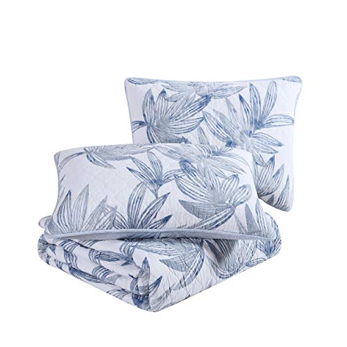Queen Reversible Cotton Quilt Set with 2 Shams - Breathable All-Season Bedding