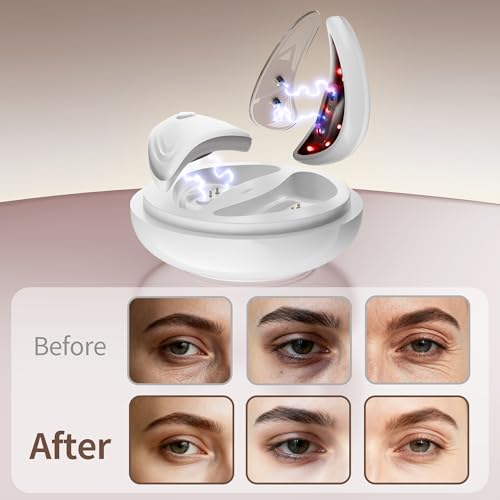 Red Light Therapy Eye Pods for Under Eye Bags - 1 Pack + 4 Reusable Gel Patches, Portable Eye Care Device