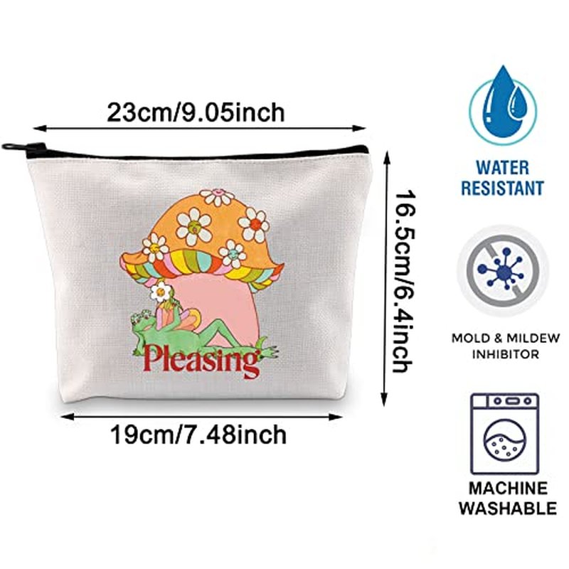 BLUPARK Singer Inspired Makeup Bag - Funny Music Fan Gift Zipper Pouch (Frog and Mushroom)