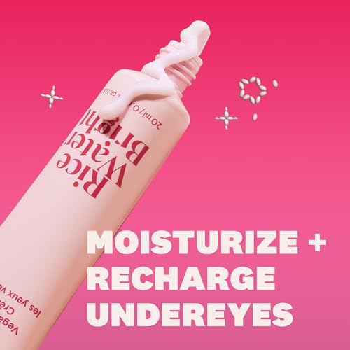 Vegan Rice Water Bright Eye Cream for Dark Circles & Hydration - Korean Skin Care