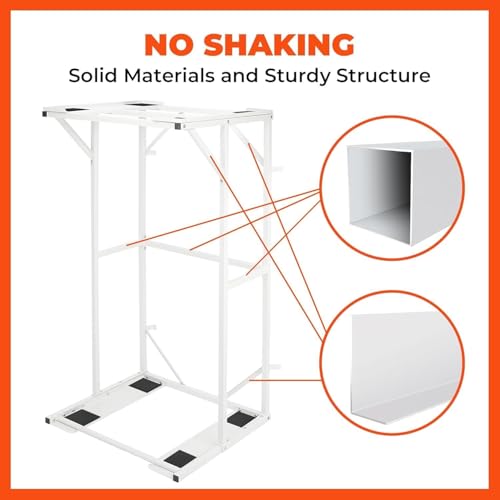 23-Inch Heavy Duty Washer Dryer Stand with Non-Slip Feet & Wall Anchor