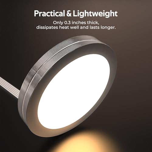 RGBWW Under Cabinet Puck Lights 12 Pack Dimmable Kitchen & Closet Lighting Kit