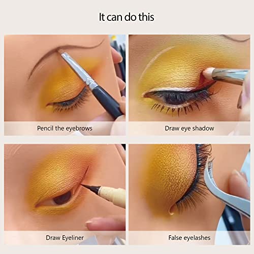 Bueuo 3-Piece Makeup Practice Face Board – 3D Realistic Mannequin with Half Board (Black/Yellow/White) for Beginners & Pros