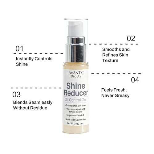 Avantic Shine Reducer for Men 1 Oz Oil Control Gel, Mattifying & Fragrance-Free