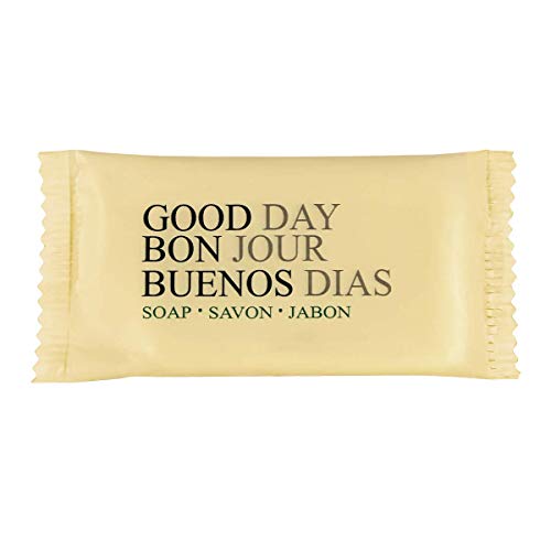 Soap Travel Size Bulk- Hand and Facial Soap - GOOD DAY - 0.5 OZ- 100 White Bars Per Case- Moisturizing - Individually Wrapped for Hotels, Rentals, Charity Donations, spa - Value Pack
