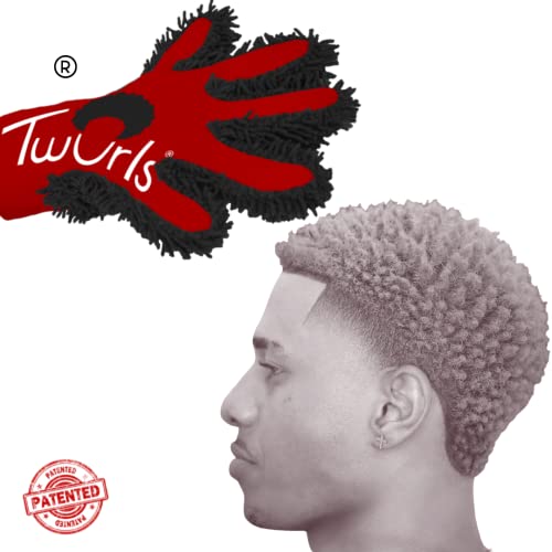 Ambidextrous Hair Curling Glove for Men and Women - Red and Black, Washable