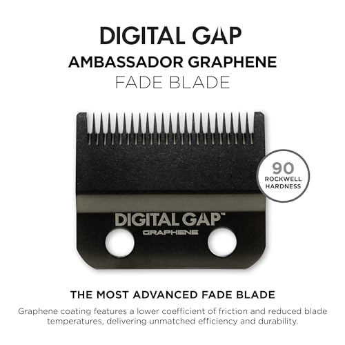 COCCO Digital Gap Ambassador Graphene Fade Clipper Blade Replacement, Screw Mounting, for COCCO Veloce & Hyper Veloce Clippers and Standard Blade Systems (45.5 mm Width, 18.0 mm Screw Distance)