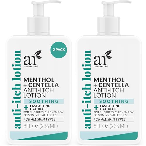 Artnaturals Anti-Itch Lotion with Menthol & Centella ? Soothing Relief for Bug Bites & Minor Skin Irritations ? Fast-Absorbing, Non-Greasy Hydrating Lotion ? 8 fl oz (2-Pack)
