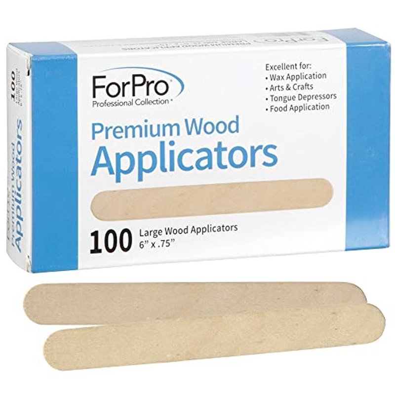 ForPro Professional Collection Premium Wood Applicators, Non-Sterile, Hair Removal Waxing Sticks, Large, 6¡± L x .75¡± W, 100-Count (Pack of 6)