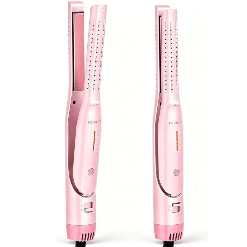 0.6 Inch Curling Iron for Short Hair, 2-in-1 Flat Iron & Curler, Cool Airflow Styler