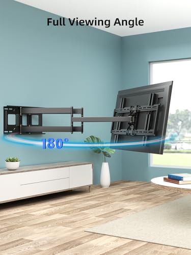 Long Arm Heavy Duty Full Motion TV Wall Mount for 42–95 Inch TVs - Adjustable, Swivel & Tilt
