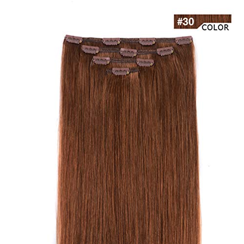 Winsky 12-Inch Remy Human Hair Clip-In Extensions Auburn #30 - 4 Pieces, 58g