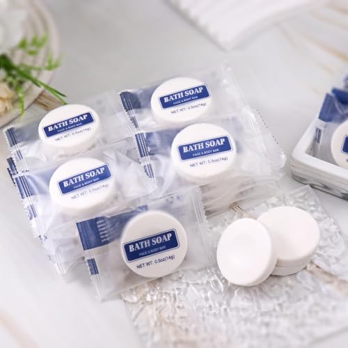 Bulk Bar Soap Round, 500 Pack Mini Soap Bars Bulk Individually Wrapped, 0.5 oz Travel Soap Small Hotel Soaps Travel Size Toiletries for Hotel Bathroom(Round)