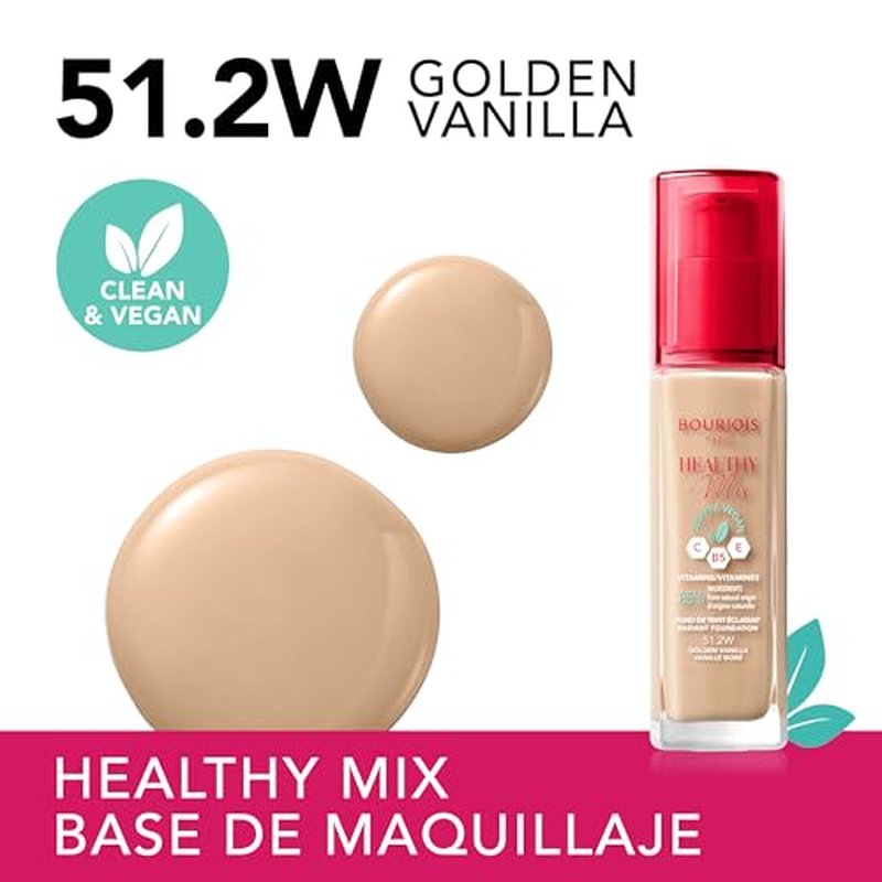 Bourjois Healthy Mix Clean & Vegan Foundation - 51.2W Golden Vanilla