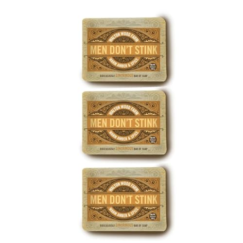 Walton Wood Farm Men Don't Stink 3-Pack Warm Amber & Spice Bar Soaps, 10.5 oz