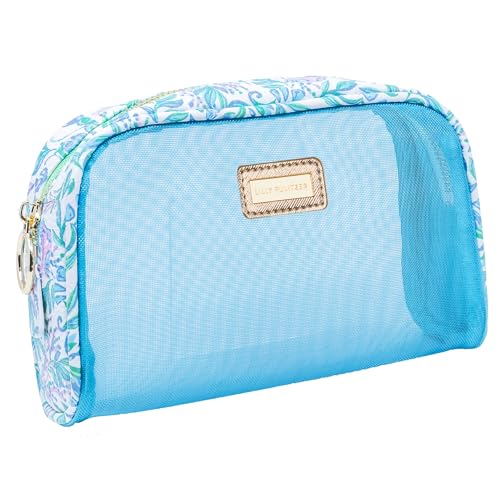 Lilly Pulitzer Clear Zipper Pouch, Cute Pencil Case for Adults, Travel Toiletry Bag, Small Pouch Bag for Supplies, Makeup or Toiletries, Just a Pinch