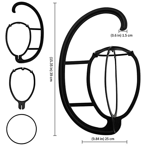 KEILEOHO 15 Inch Collapsible Wig Hanger Stand Pack of 10, Portable Wig & Hat Organizer