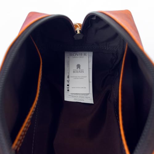 Havana Leather Toiletry Bag for Men - Full-Grain Bovine Dopp Kit, Travel Organizer