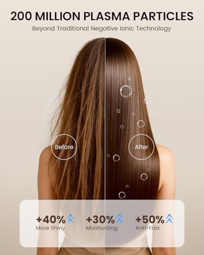 High Speed Ionic Hair Dryer with Plasma Ions & Diffuser - Fast Drying & Frizz Control