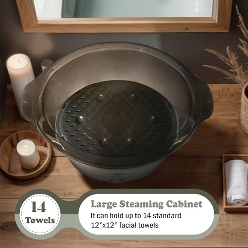 Personal Household Use Moist Towels Steamer and Warmer - Holds 15 Moist Towels, Ready in 10-15 Mins, 60 Mins Auto Off Timer, Power Light. Facials | Pedicures | Manicures. 800 Watt