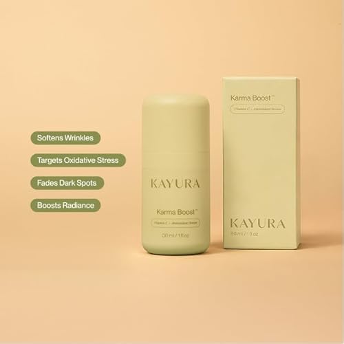 Kayura Karma Boost Vitamin C + Antioxidant Serum | Brightening & Skin Tone Support | With Vitamin C, E, Niacinamide & Resveratrol | For Dull & Uneven-Looking Skin | 30 ml