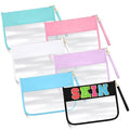 Paterr 6 Pack Clear Flat Makeup Bag Pouch - Waterproof PVC Multicolor