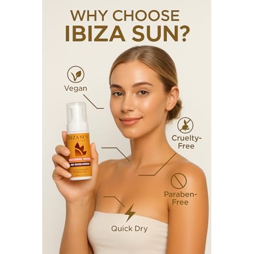 Self-Tanning Mousse with Organic DHA + Aloe Vera, Quick Dry, Paraben-Free, Vegan & Cruelty-Free, Natural-Looking Tan for Face & Body