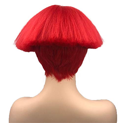 Aimole Short Yaki Straight Synthetic Wig 113 Red Mushroom Head Bowl Cut