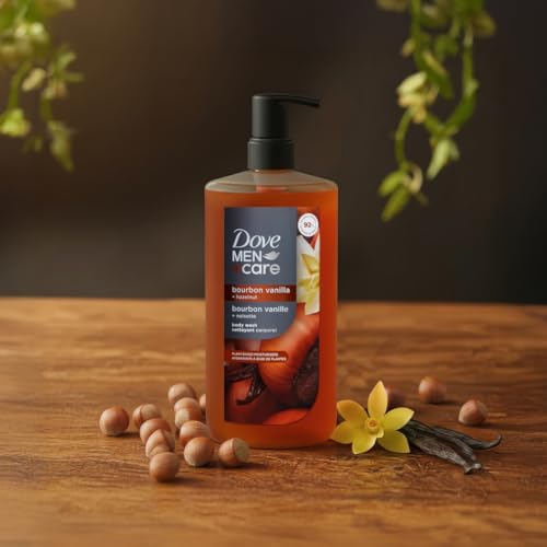 DOVE MEN + CARE Plant-Based Bourbon Vanilla + Hazelnut Body Wash for Men For Moisturized Skin 26 Fl Oz