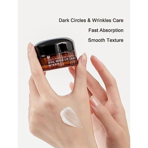 MIZON Full Korean Skincare Set Allin1 Snail Repair Cream Snail Repair Intensive Ampoule Snail Repairing Foam Cleanser and Snail Repair Eye Cream Stocking Stuffers Chirstmas Gift