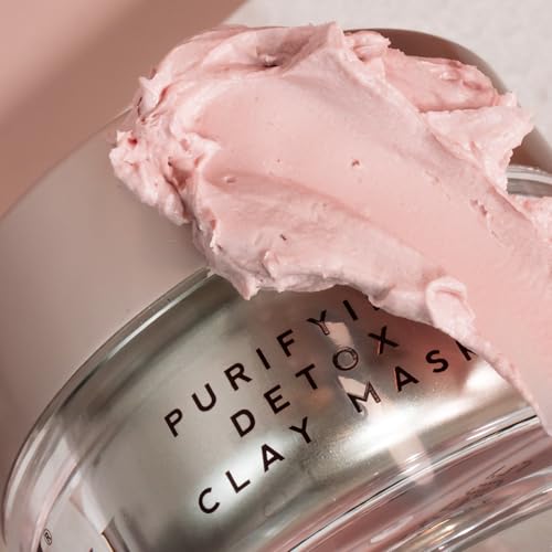 Emma Hardie 50ml Purifying Pink Clay Detox Mask with Cleansing Cloth, To Cleanse, Balance, Exfoliate & Rejuvenate Skin, Suitable for Most Skin Types, Including Sensitive Skin, Vegan & Cruelty Free