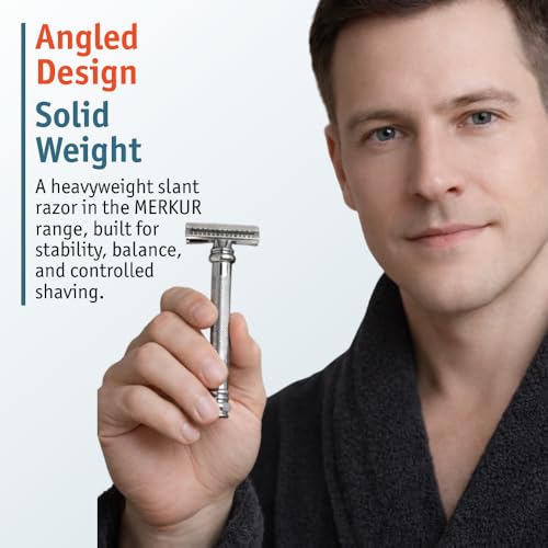 Merkur 39C Double Edge Safety Razor - Long Handle, Slant Bar, Made in Germany - Pack of 1