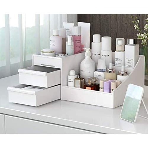 1 PCS Drawer Type Cosmetics Storage Box Dormitory Desktop Finishing Dresser Skin Care Lipstick Plastic Shelf