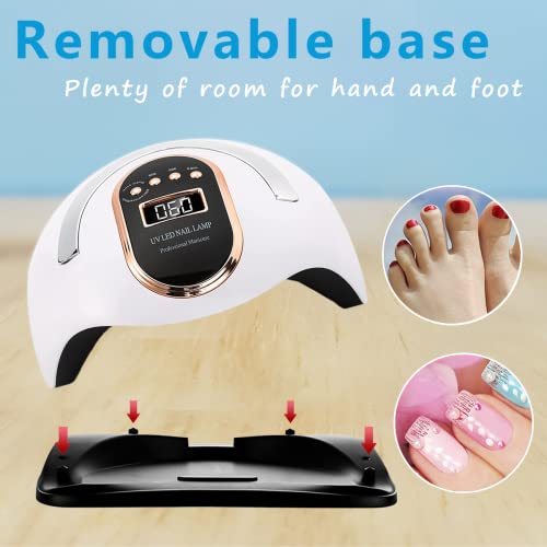 W&H 168W UV LED Nail Dryer for Gel & Regular Polish - Fast Curing Lamp