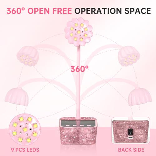 Cordless UV LED Nail Lamp for Gel Nails - Pink Diamond Variation