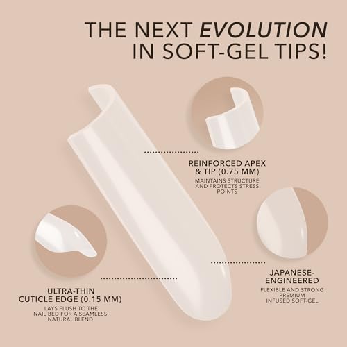 Kiara Sky Gel Nail Extension Tips ? Natural Cover, 504 pieces, Sculpted - Stiletto shape, Extra Large (XL)