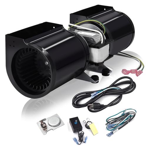 Fireplace Blower Fan Kit for Heat N Glo, Quadra-Fire, Heatilator - Includes Thermostat & Variable Speed Control
