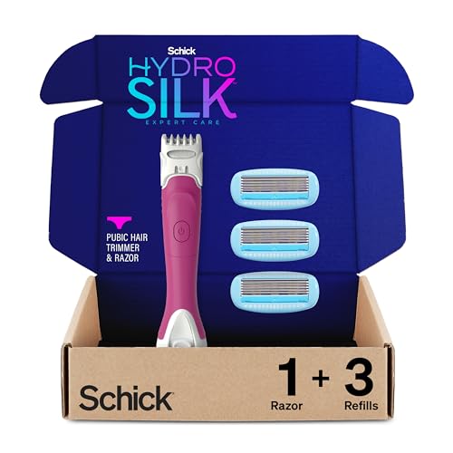 Schick Hydro Silk Trimstyle Bikini Razors with Trimmer |5 Blade for Women, Hair Removal | 1 Handle & 3 Razor Blade Refills & Sensitive Skin Razor for Women With 5 Moisturizing Razor Blade Refills
