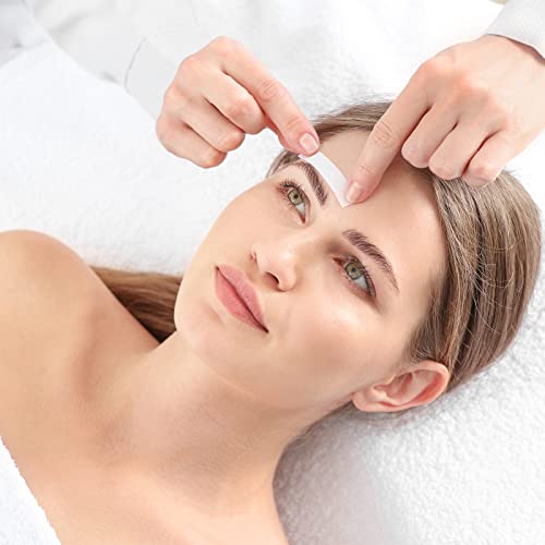 Leelosp 600 Pcs Waxing Kit Includes 400 Wax Paper Cloth Eyebrow Strips and 200 Wooden Smooth Applicator Sticks for Body Skin Hair Removal(White)
