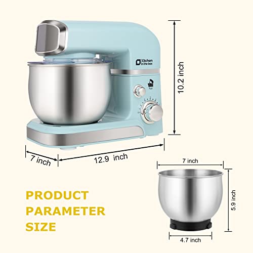 Kitchen in the Box Blue Stand Mixer 3.2Qt Small Electric Food Mixer with 6 Speeds