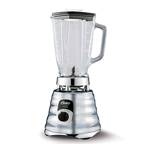 1.25L Chrome Blender with 3 Speed 700W Motor, Durable Glass Jar - Oster