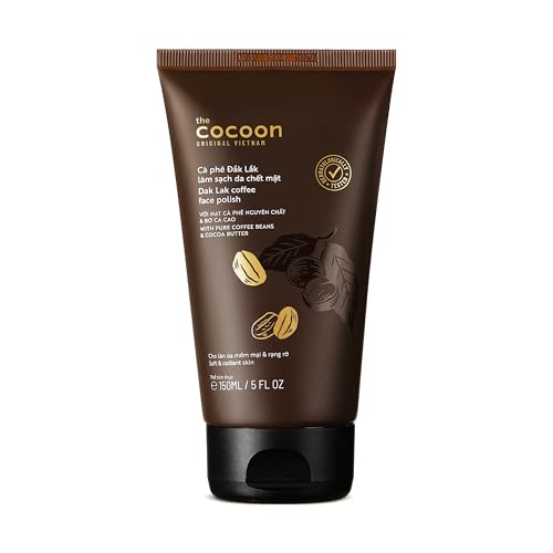 Cocoon Original Vietnam Coffee Face Scrub - 150ml Facial Exfoliator with Cocoa Butter - Gentle Skin Renewal