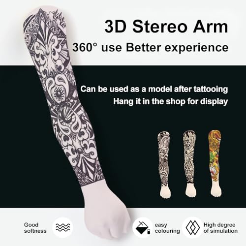 2MM Professional Silicone Tattoo Practice Arm - 1:1 Realistic Fake Skin, White Variation