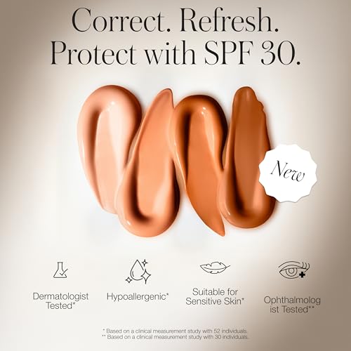 RMS Beauty Superbright Undereye Corrector ? 100% Mineral SPF 30 Sunscreen ? Brightening Eye Cream with Caffeine & Peptides ? Tinted Depuffing Metal Rollerball ? 0.4 fl oz