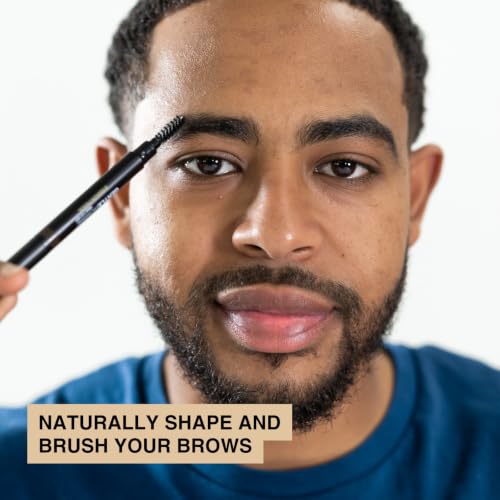 Eyebrow Pencil for Men - Black 2-Pack with Spoolie Brush - Long Lasting & Waterproof